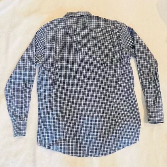 Pal Zileri Long Sleeve Button-front Shirt Sz 42 L Blue & White Checkered - Picture 2 of 7